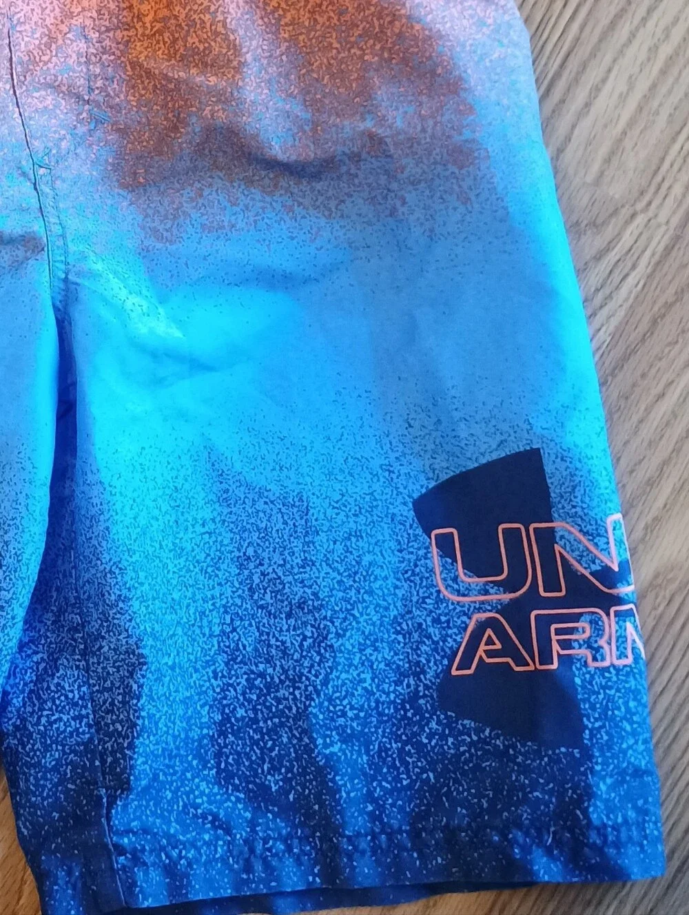 Under Armour Blue Orange Boy's Youth Medium Swim Shorts